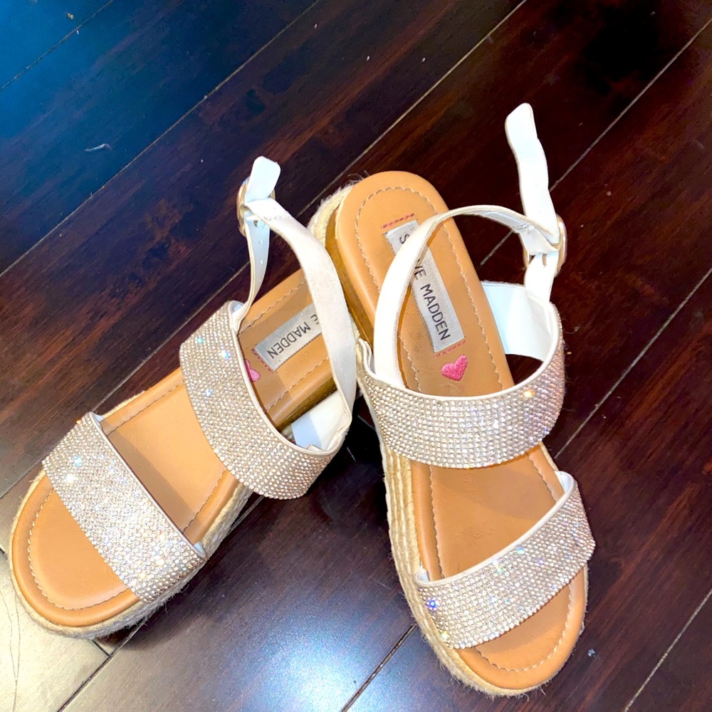 Steve Madden Girls Rhinestone Sandals Size 2